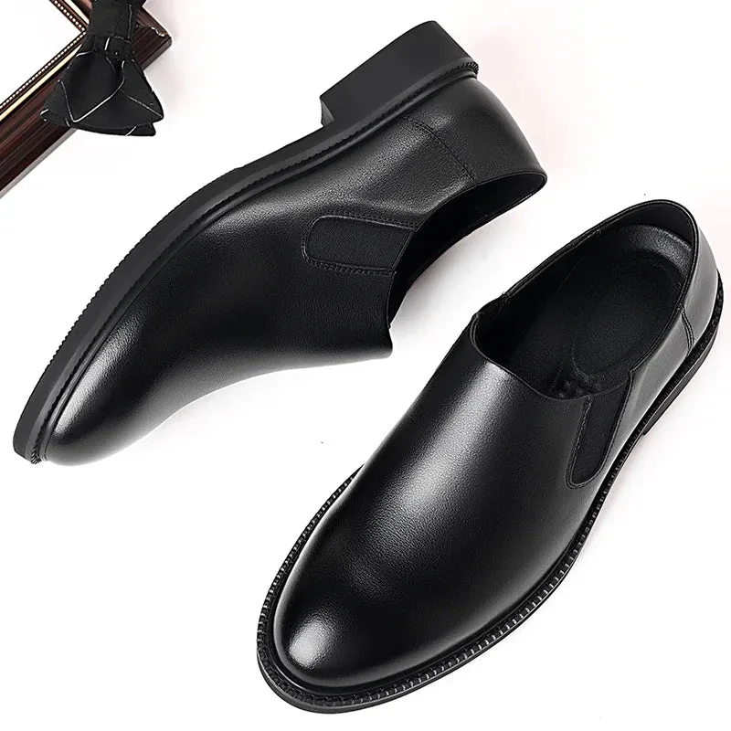 Hnzxzm New Fashion Loafers Pointed Matte Bean Shoe Men Lazy Shoes Hairstylist Leather Shoes Black Brown Size 38-44 Men Shoes