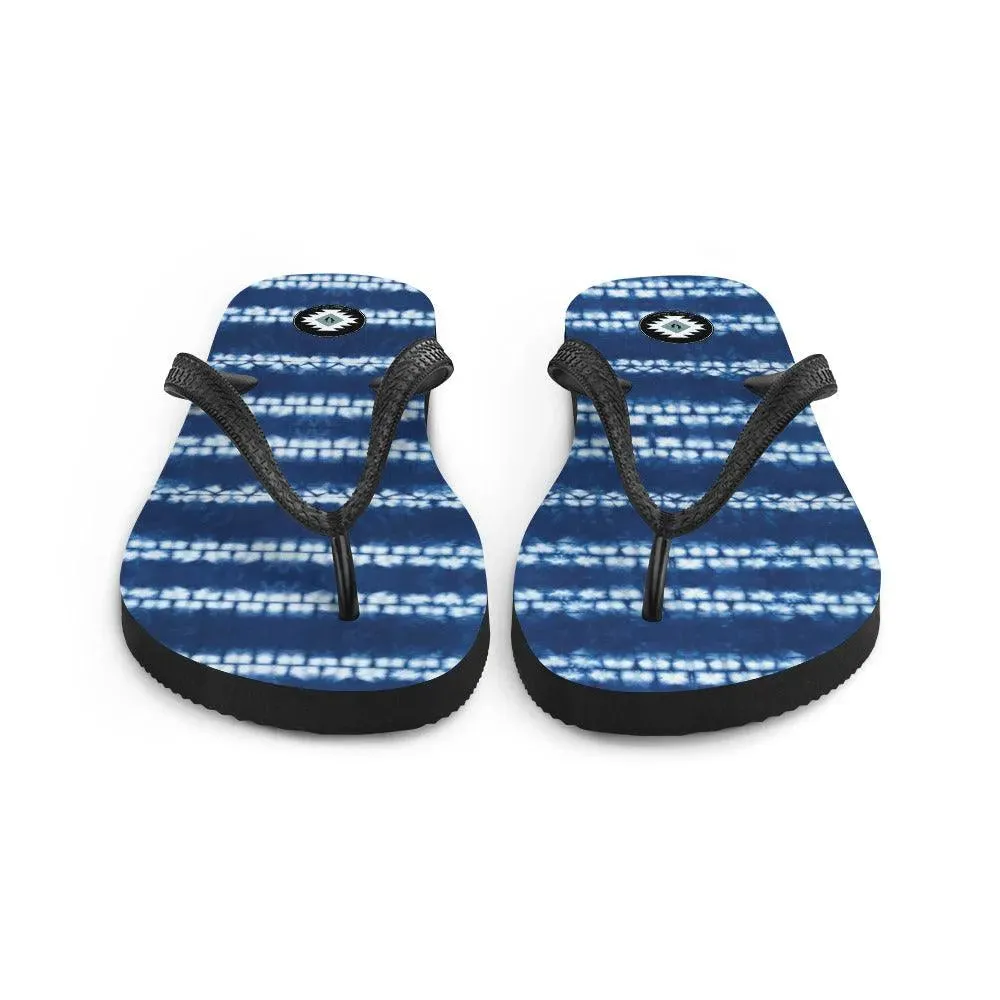 Japanese Shibori Print Flip Flops