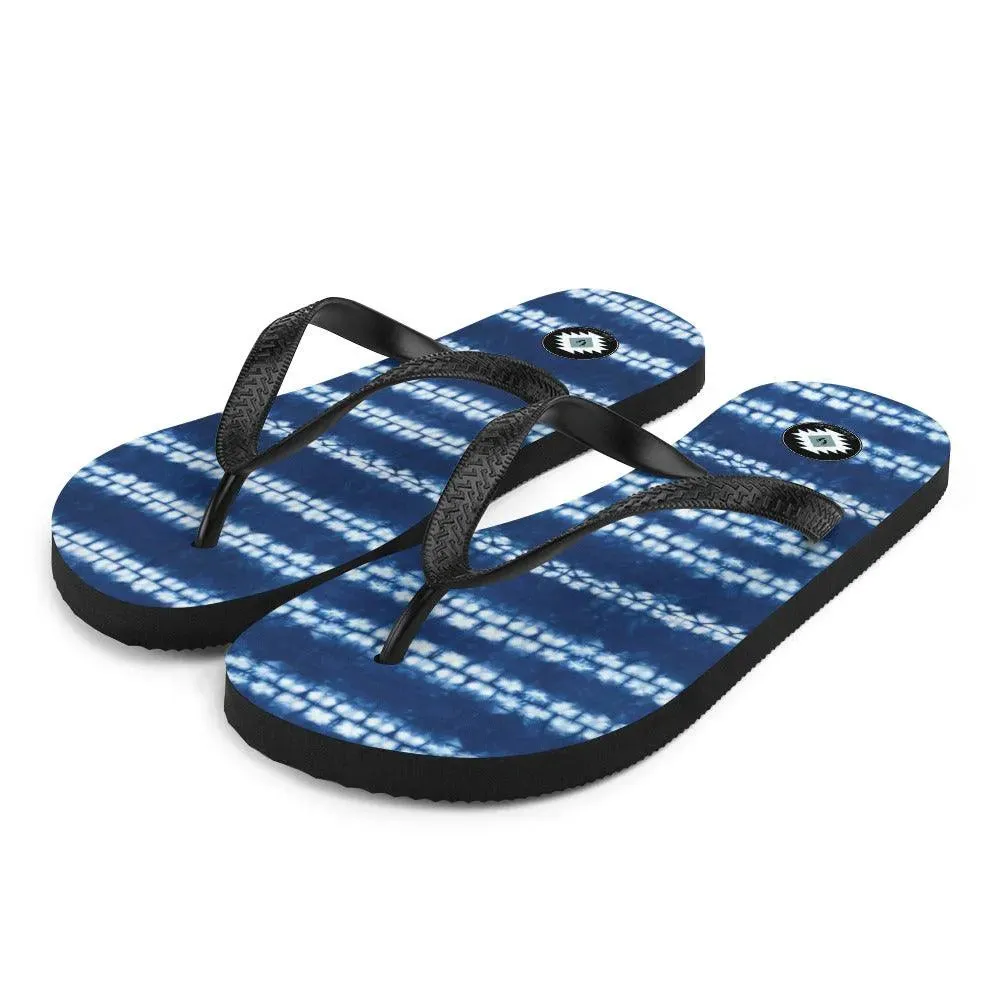 Japanese Shibori Print Flip Flops