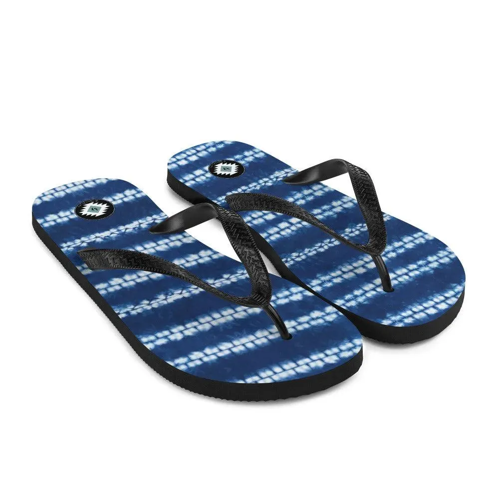 Japanese Shibori Print Flip Flops