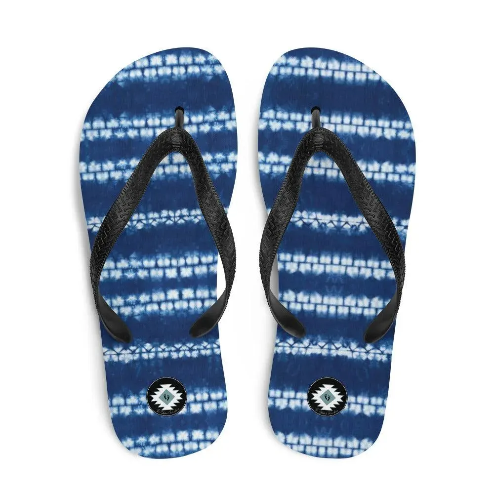 Japanese Shibori Print Flip Flops