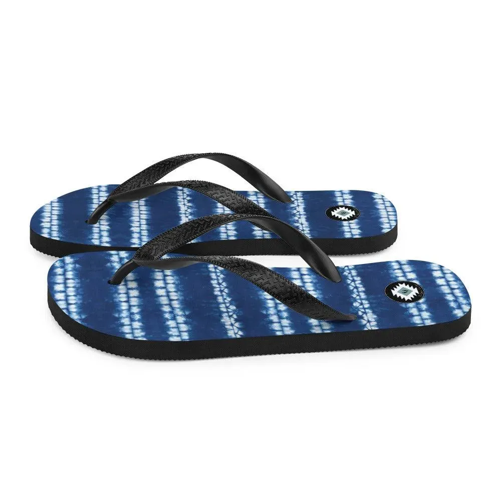 Japanese Shibori Print Flip Flops