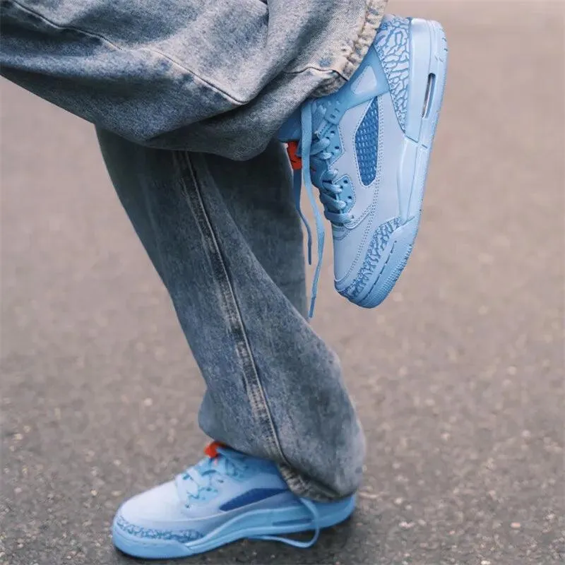 Jordan Blue Spizike LOW Comfortable and versatile Non-slip wear-resistant low-top retro board shoes