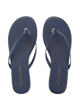 Leather Flip Flops Navy