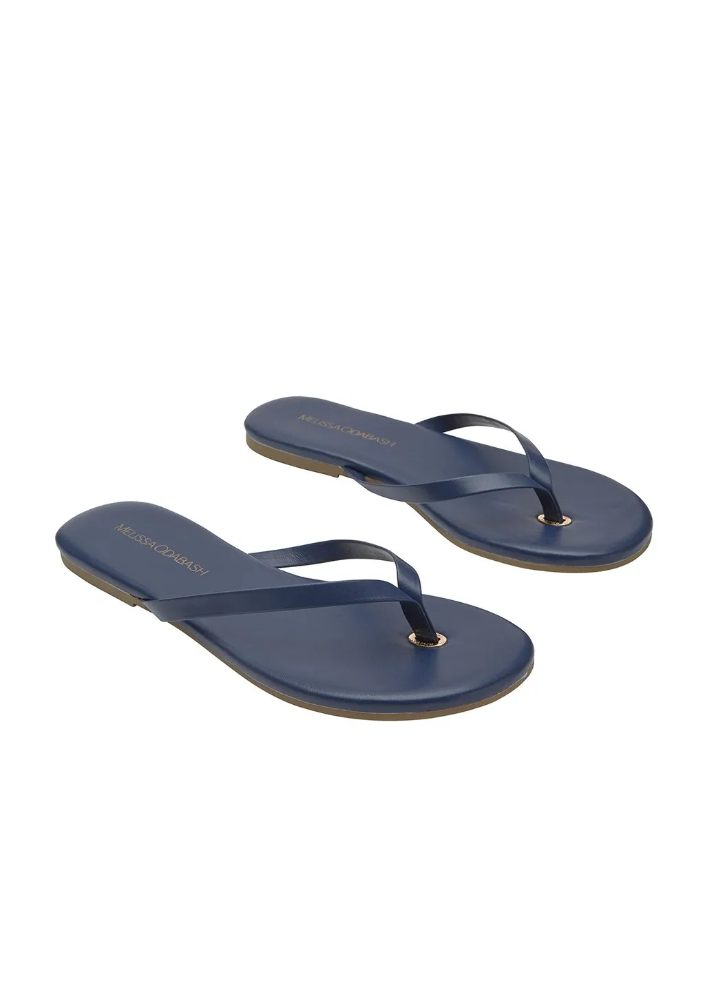 Leather Flip Flops Navy