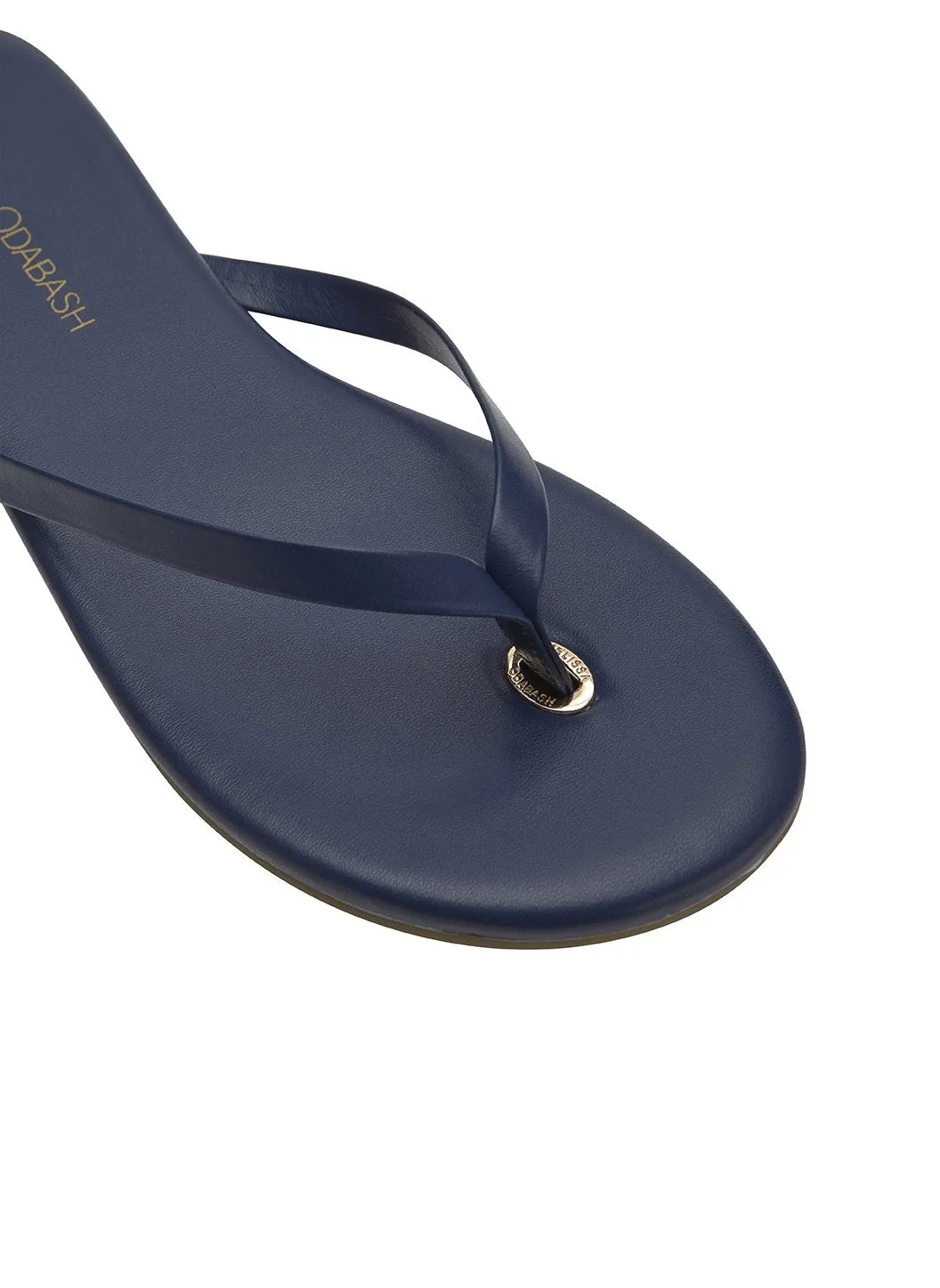 Leather Flip Flops Navy