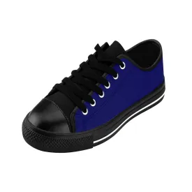 Navy Blue Ladies Low Tops, Solid Color Designer Low Top Women's Sneakers (US Size: 6-12)