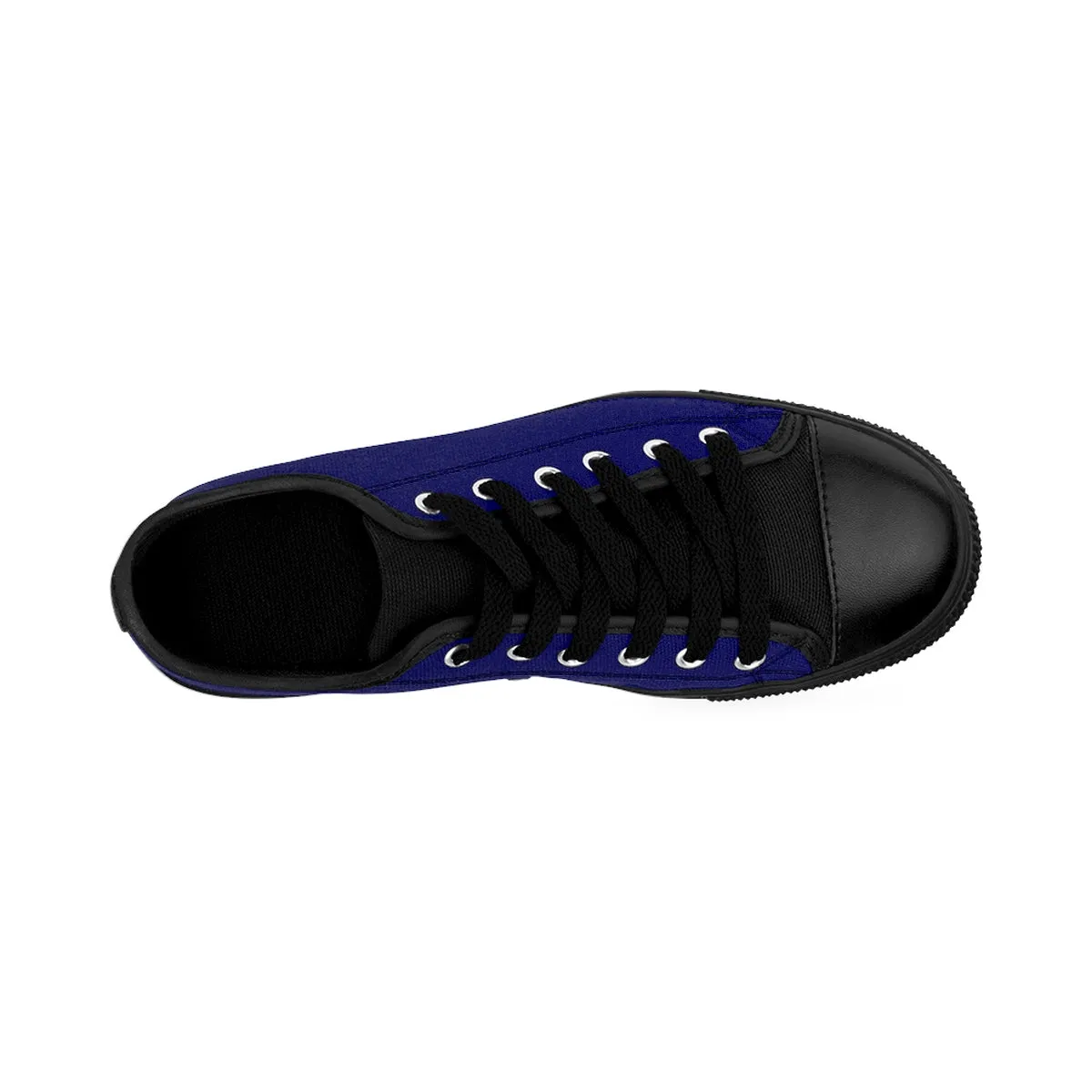 Navy Blue Ladies Low Tops, Solid Color Designer Low Top Women's Sneakers (US Size: 6-12)