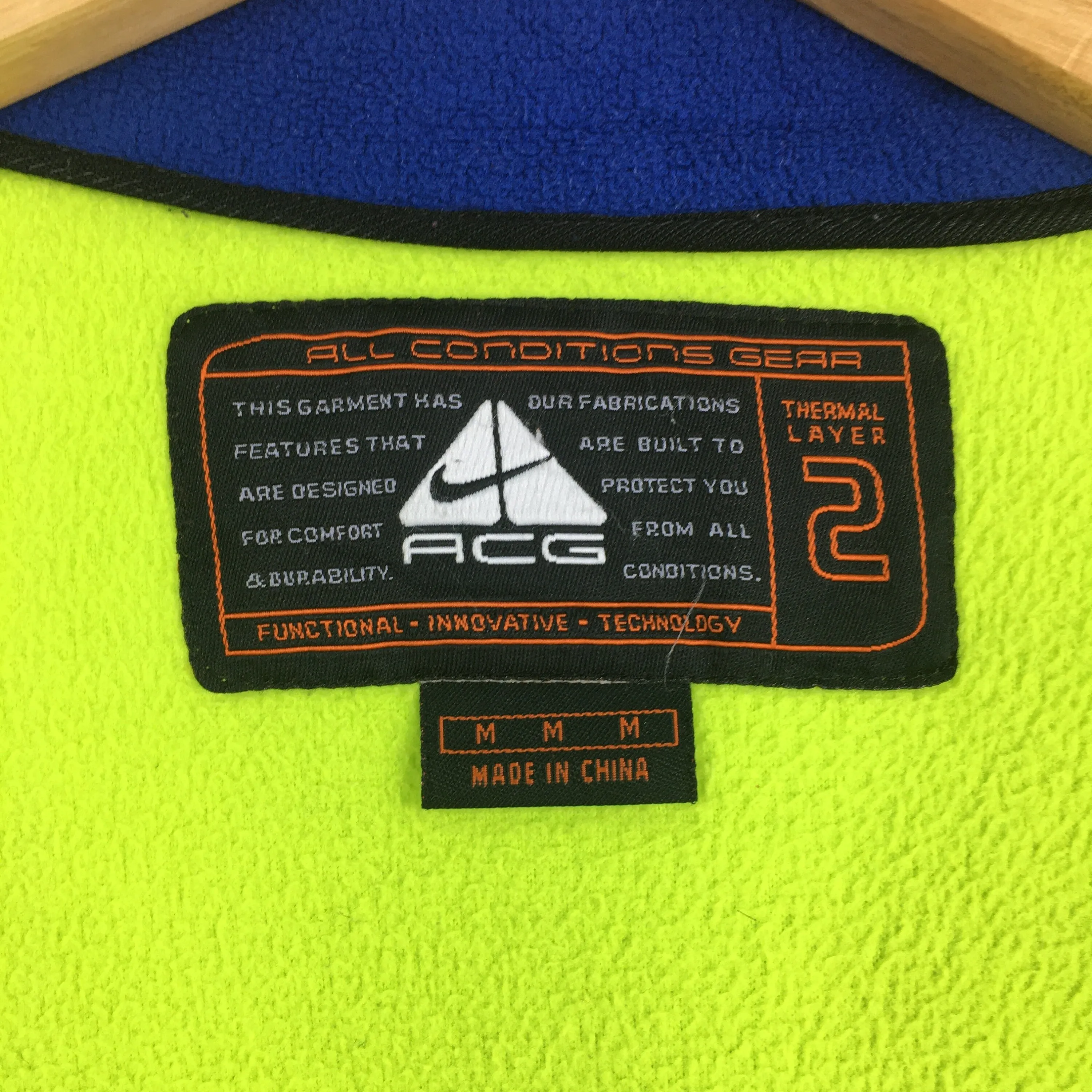 Nike Acg Fleece Neon Vest Jacket Medium