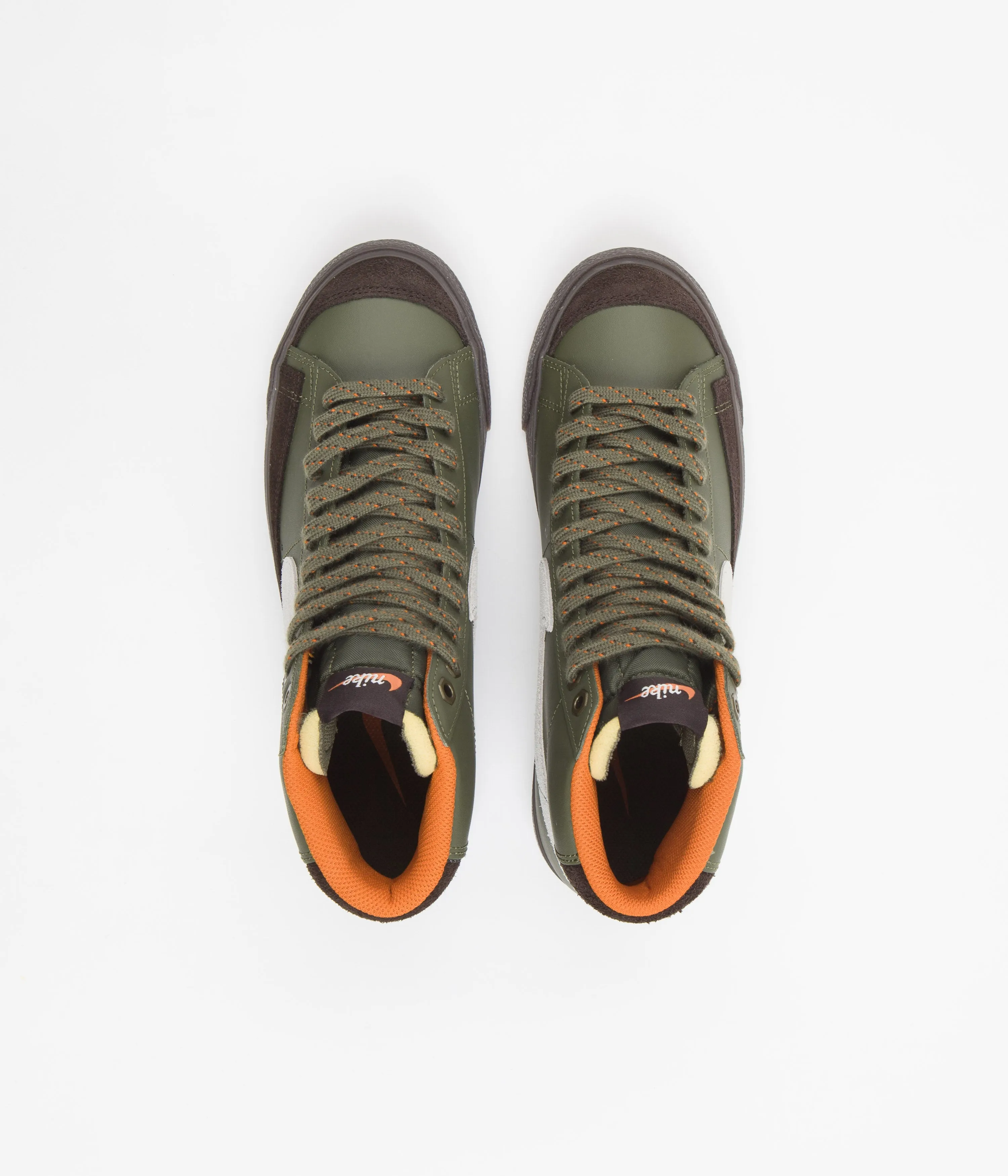 Nike Blazer Mid '77 Vintage Shoes - Army Olive / Summit White - Campfire Orange