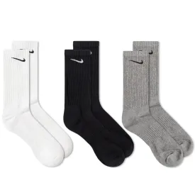 Nike Everyday Cotton Cushioned 3 Pack  Crew Socks - White / Grey /Black