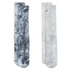 Nike Everyday Plus Cushioned 2 Pack  Tie Dye Crew Socks - Multicolour Grey