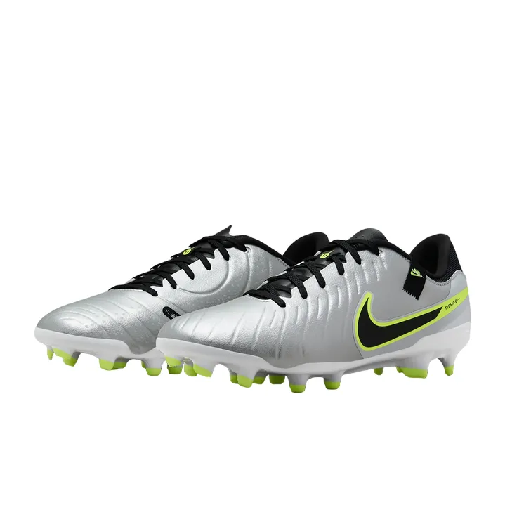 Nike scarpa da calcio da uomo Legend 10 Academy FG/MG DV4337-001 argento-nero