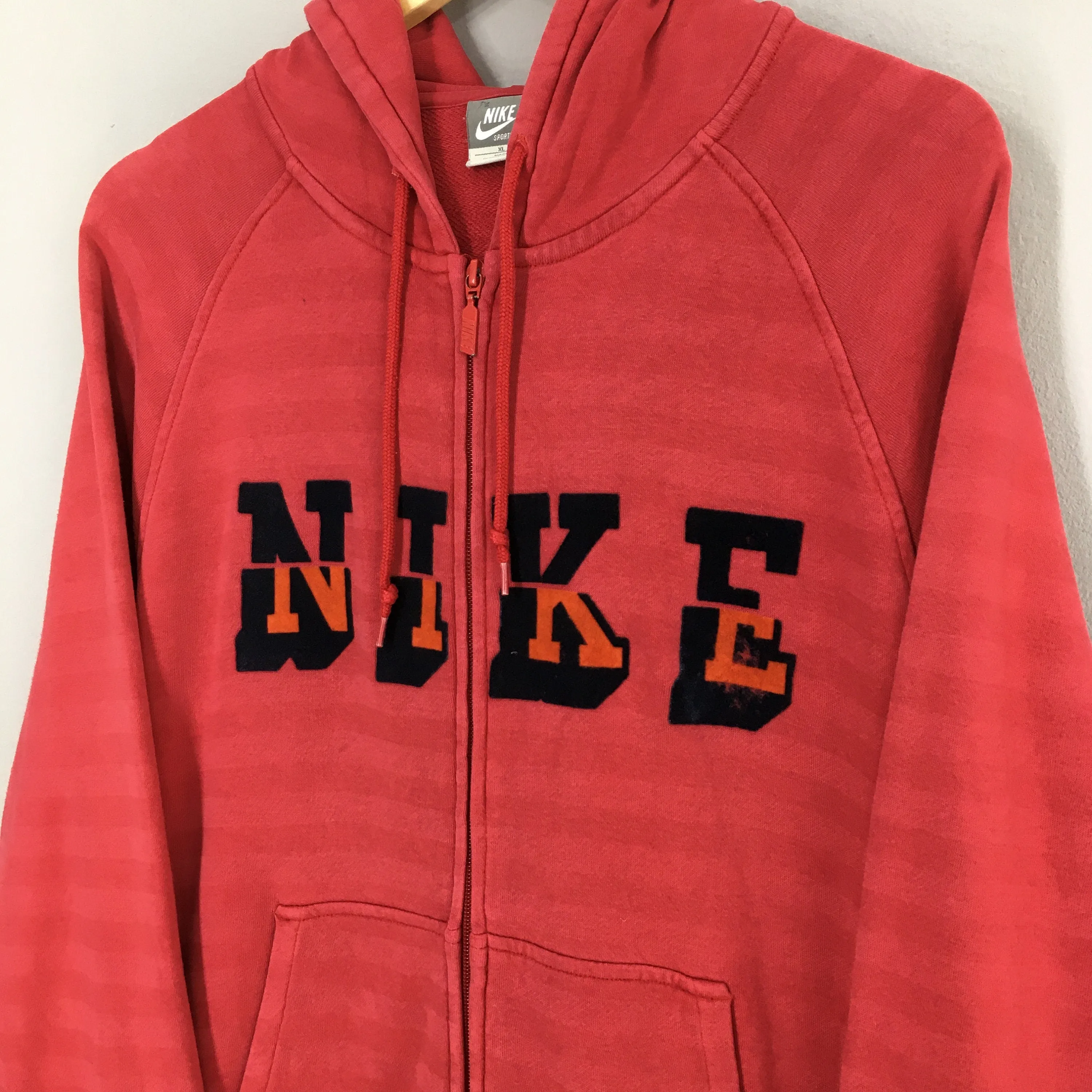 Nike Swoosh Zipper Hoodie Sweatshirt XLarge