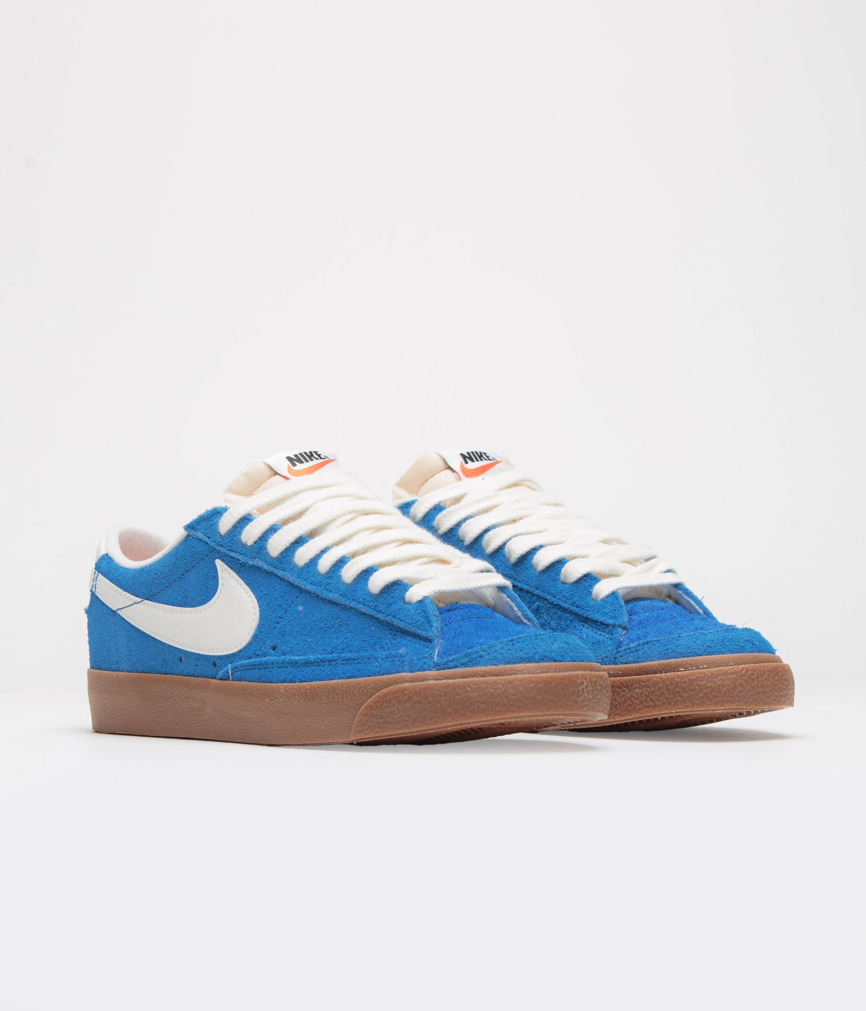 Nike Womens Blazer Low '77 Vintage Shoes - Photo Blue / Sail - Gum Med Brown - Black