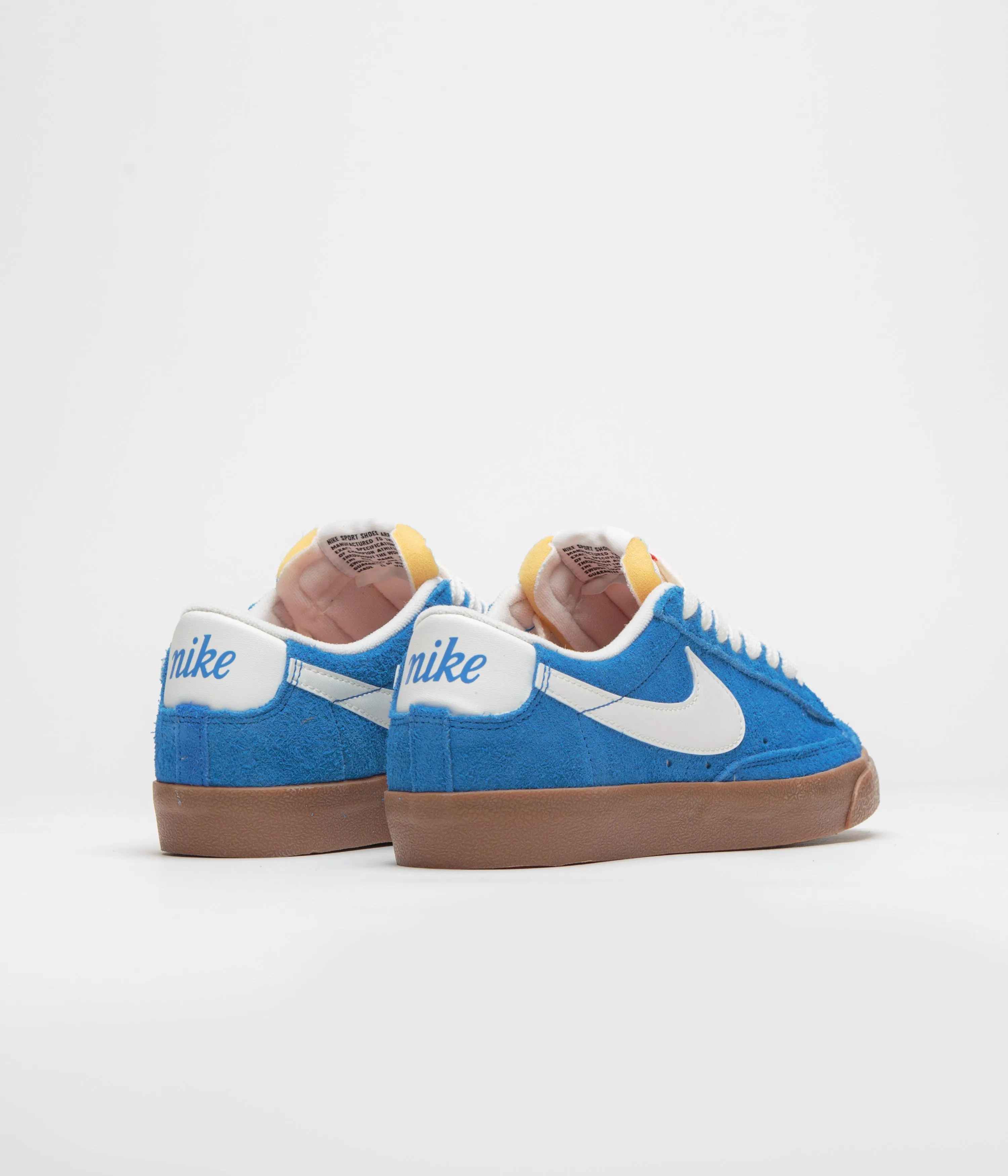 Nike Womens Blazer Low '77 Vintage Shoes - Photo Blue / Sail - Gum Med Brown - Black