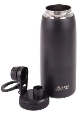 Oasis S/s Double Wall Insulated Sports Bottle W/ Screw-cap 780ml - Black