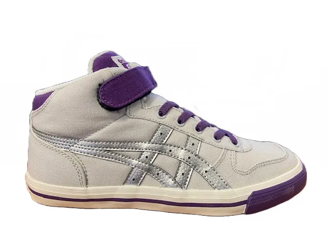 Onitsuka Tiger scarpa sneakers alta in tela da ragazza Aaron C4B1Y 1093 grigio viola argento