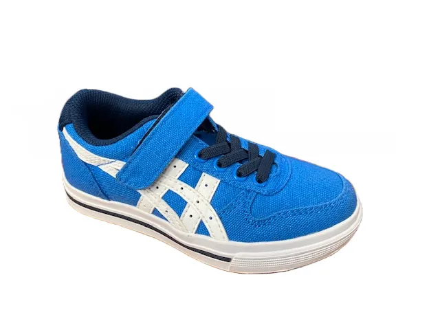 Onitsuka Tiger scarpa sneakers da ragazzo con laccine elastico e velcro Aaron C5A1N 4201 azzurro bianco