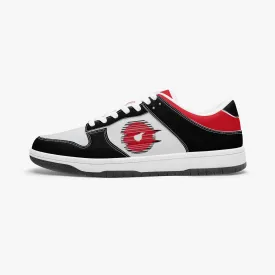 Ootamawae Dunk Stylish Low-Top Leather Sneakers Red & Black