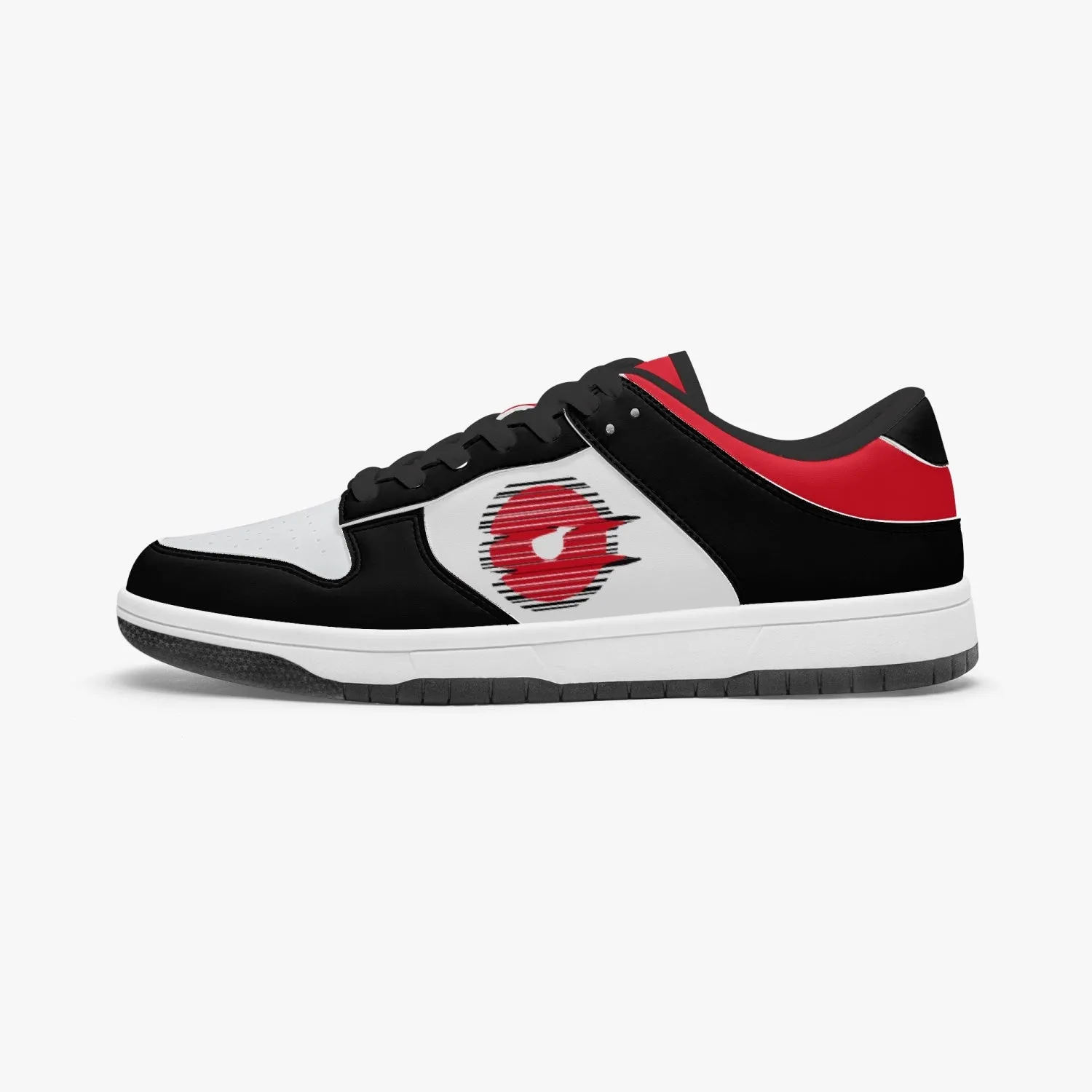 Ootamawae Dunk Stylish Low-Top Leather Sneakers Red & Black