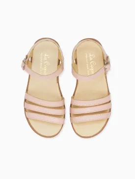 Pink Siena Leather Girl Sandals