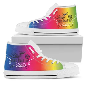 Rainbow "Open Road Girl" Women's High Top Sneakers