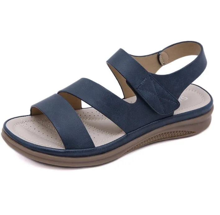 Rounded Head Slope Casual Sandals with Retro Vibes