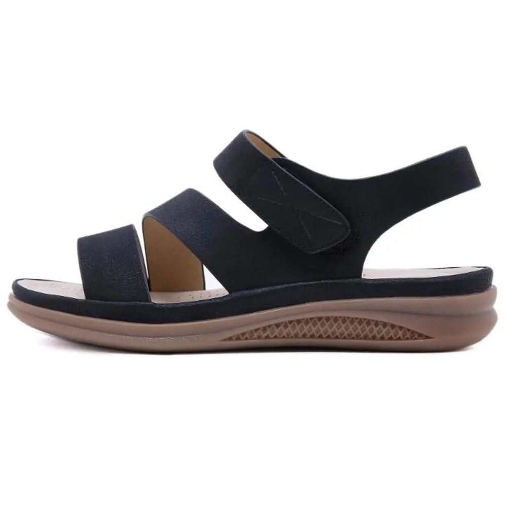 Rounded Head Slope Casual Sandals with Retro Vibes