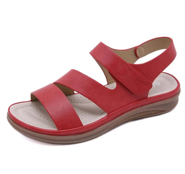 Rounded Head Slope Casual Sandals with Retro Vibes