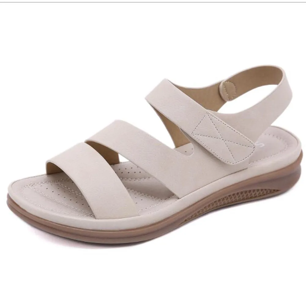 Rounded Head Slope Casual Sandals with Retro Vibes