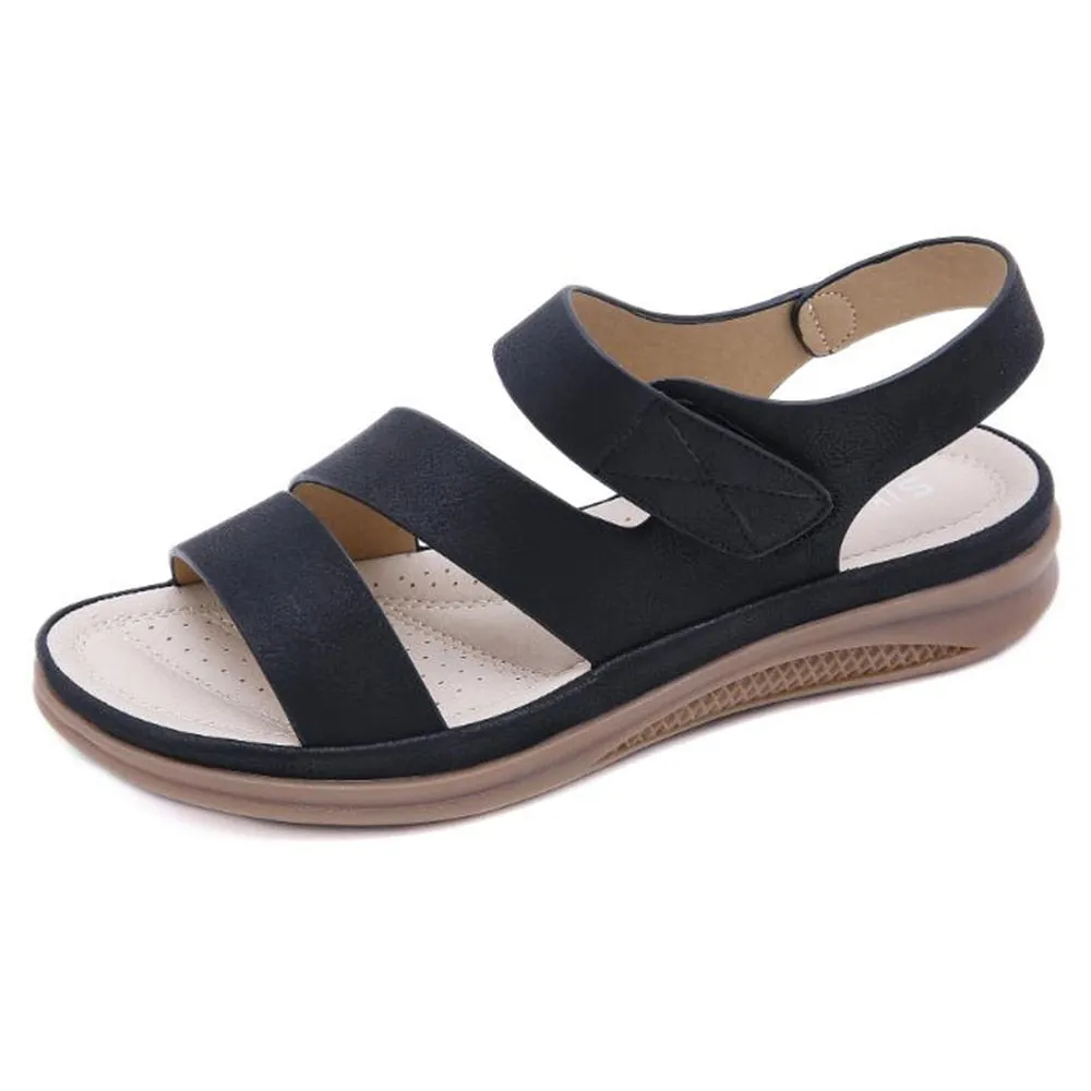 Rounded Head Slope Casual Sandals with Retro Vibes