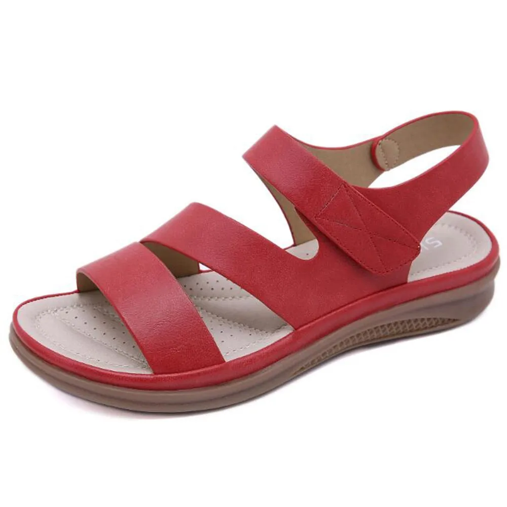 Rounded Head Slope Casual Sandals with Retro Vibes