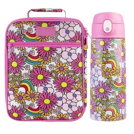 Sachi Insulated Lunch Bag & Bottle Bundle - Flower Power