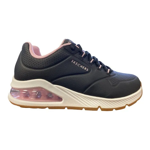 Skechers scarpa sneakers da donna Uno 2-2nd Best 155542-BLK nero-rosa