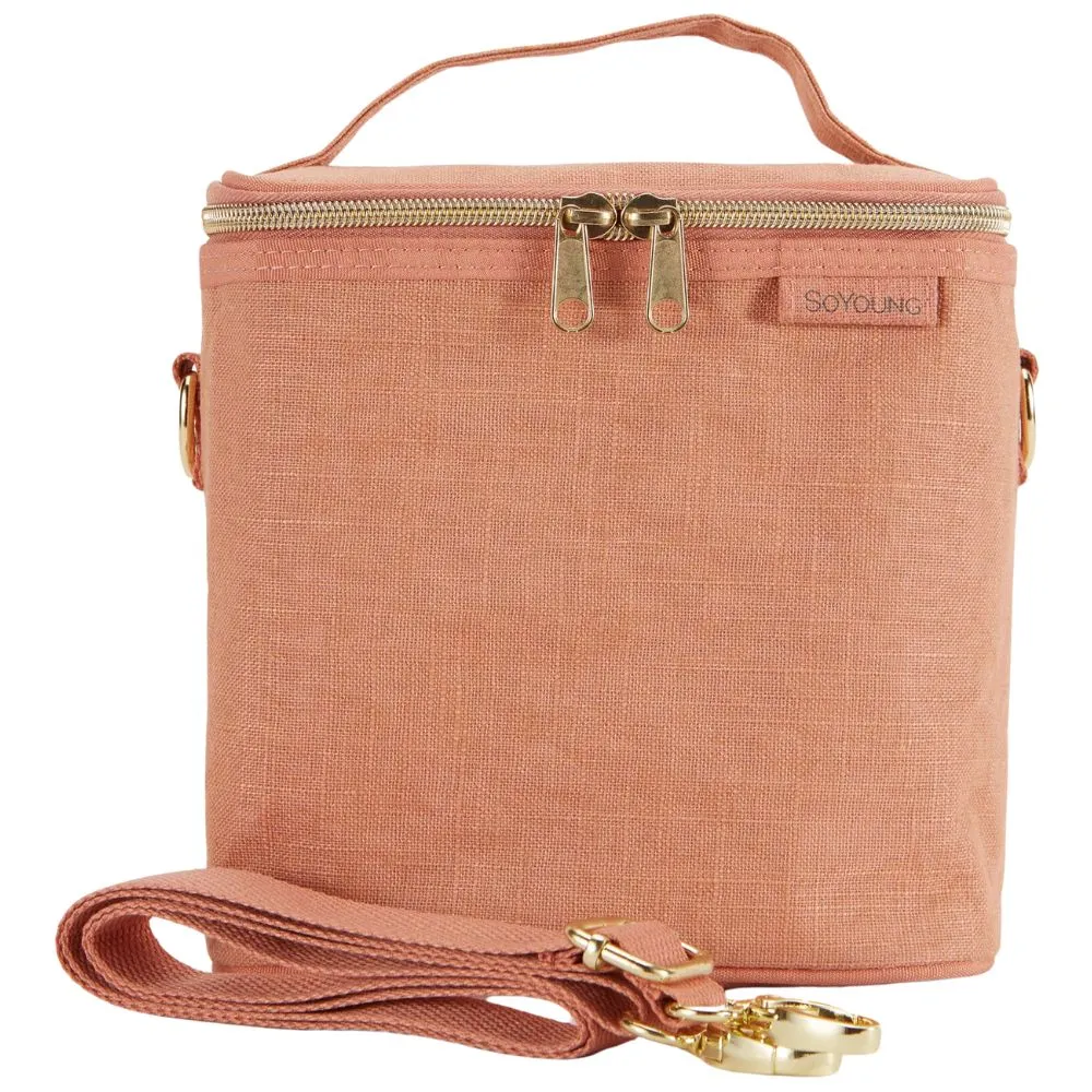 SoYoung Petite Linen Insulated Lunch Cooler Bag