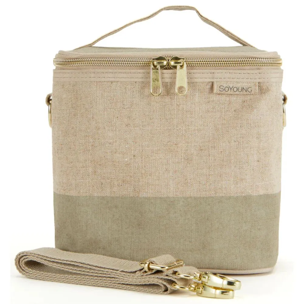 SoYoung Petite Linen Insulated Lunch Cooler Bag