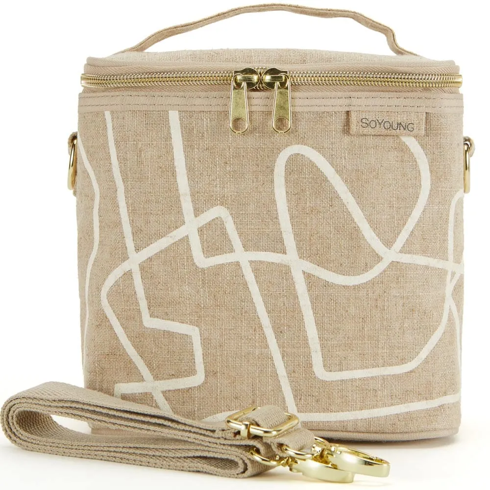 SoYoung Petite Linen Insulated Lunch Cooler Bag