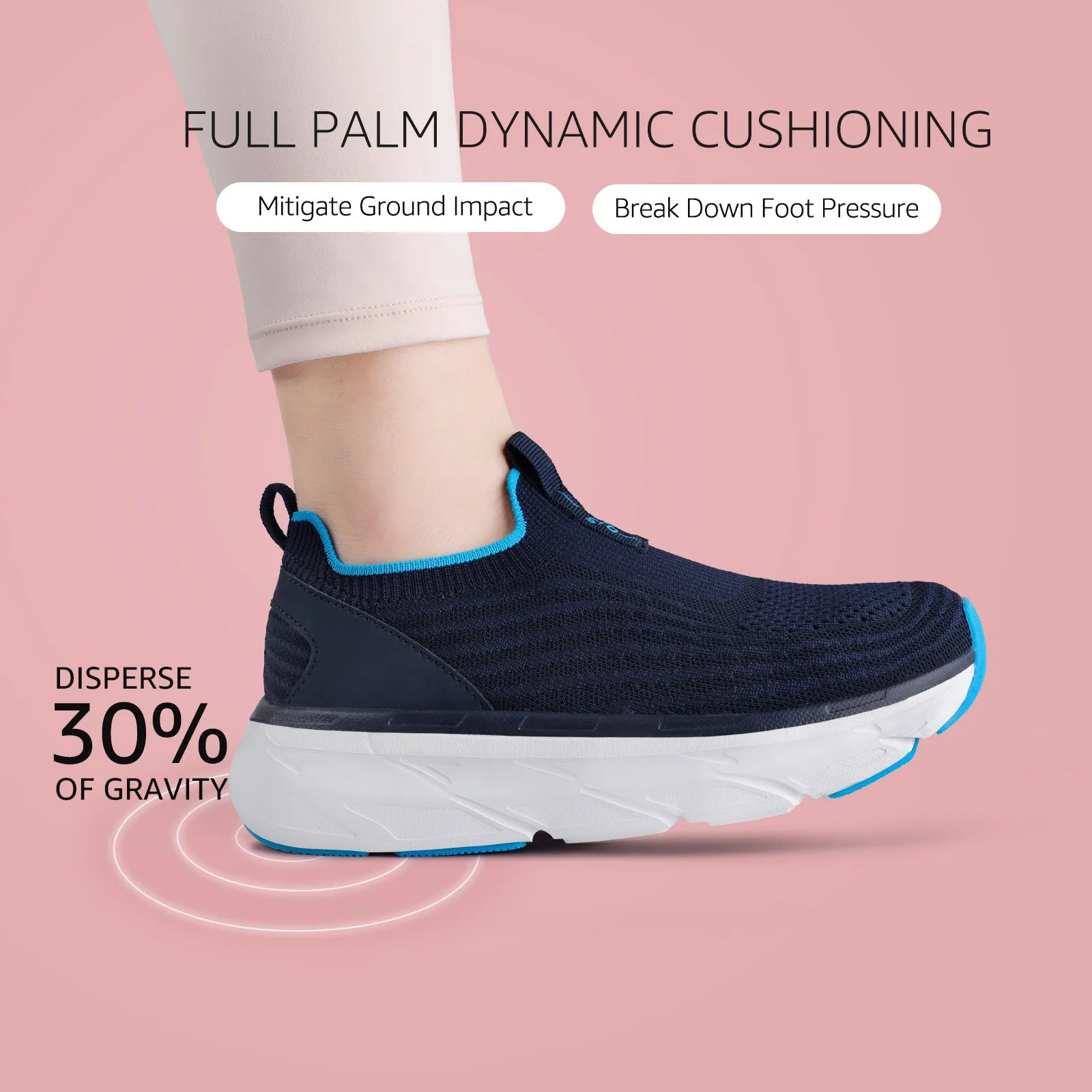 STQ Women's Slip On Walking Tennis Shoes Cushion Comfortable Orthopedic Sneakers Breathable Non-Slip Athletic Gym Workout Shoe