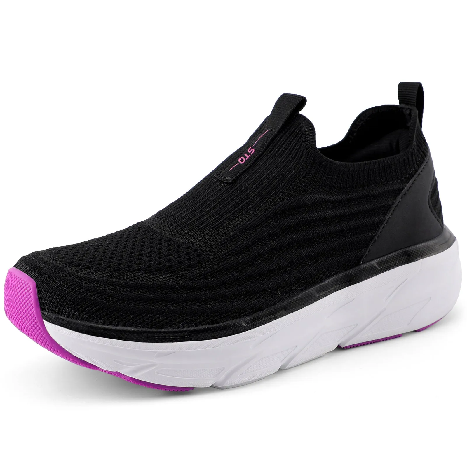 STQ Women's Slip On Walking Tennis Shoes Cushion Comfortable Orthopedic Sneakers Breathable Non-Slip Athletic Gym Workout Shoe