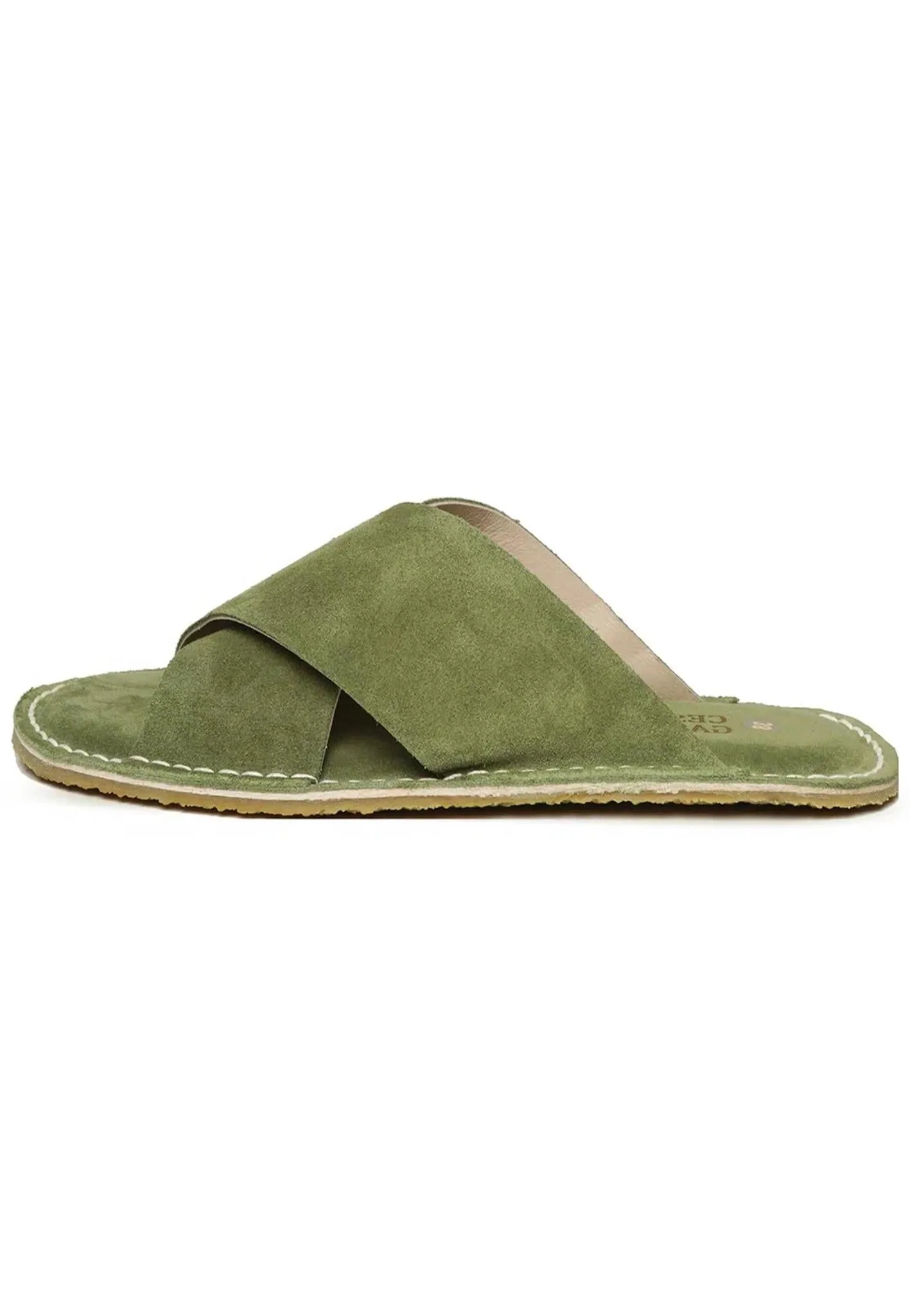 Suede Cross-Strap Slides Starsun - Green