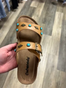 Tahlia Turquoise Sandals - Nude