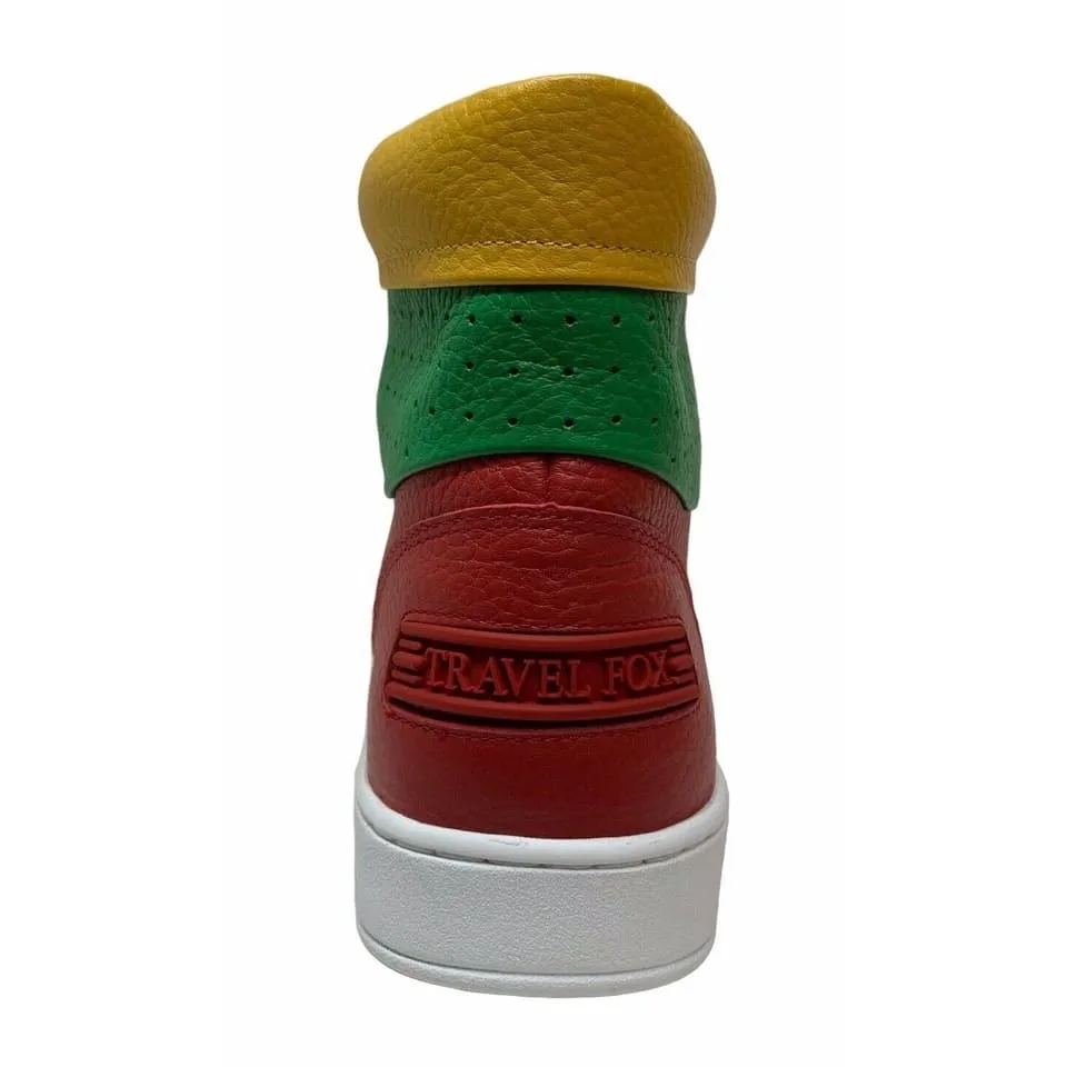 Travel Fox 900 Men's Red Yellow and Green Leather High Top Sneakers 916101-33