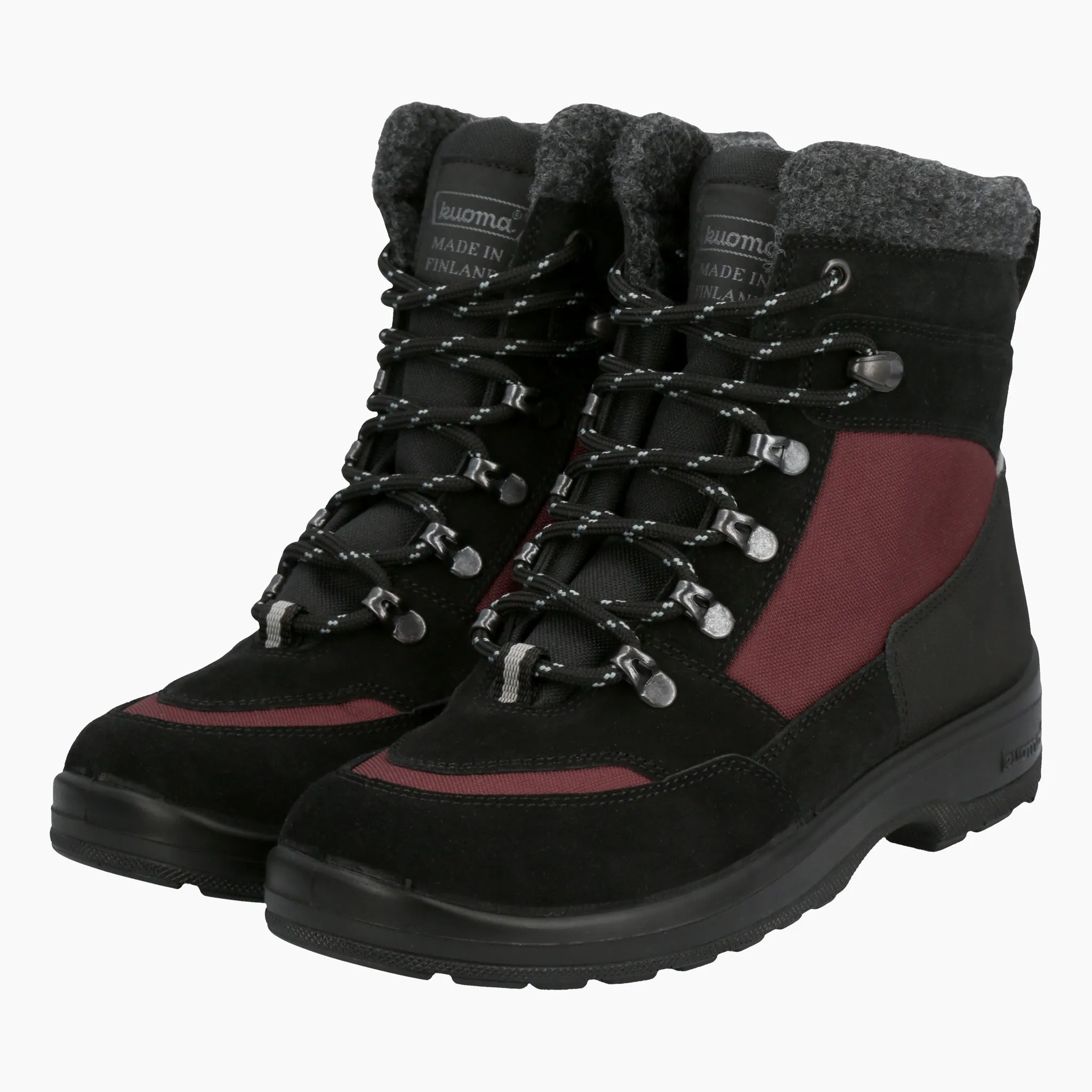 Winter ankle boots Tuisku, Bordeaux/Black