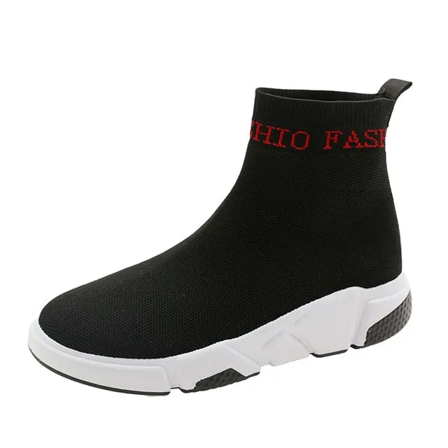 Women Stretch Sock Sneaker Ankle Boots