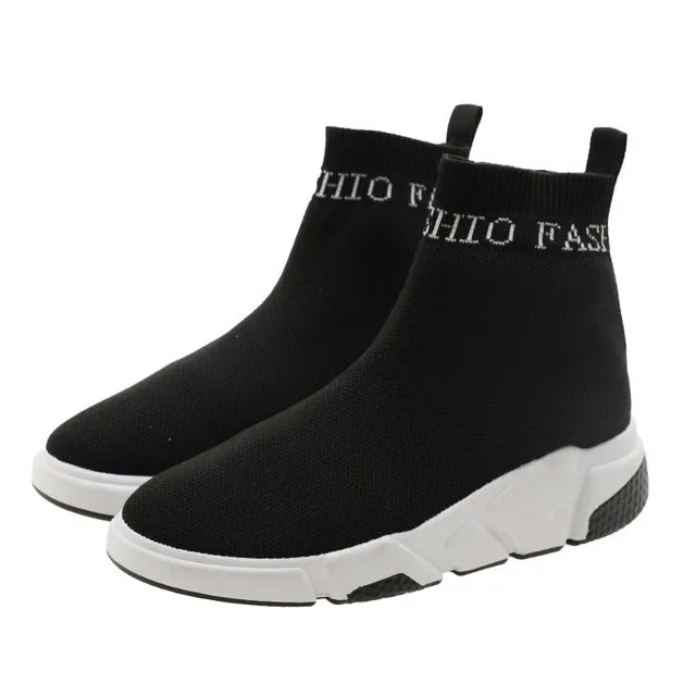 Women Stretch Sock Sneaker Ankle Boots