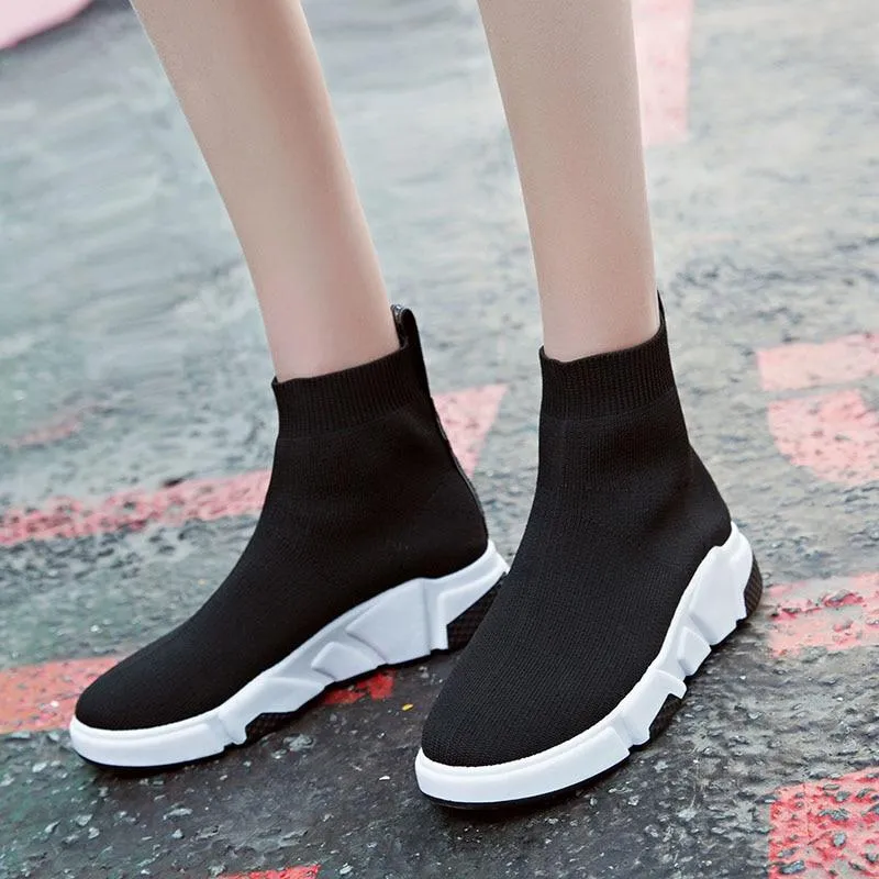 Women Stretch Sock Sneaker Ankle Boots