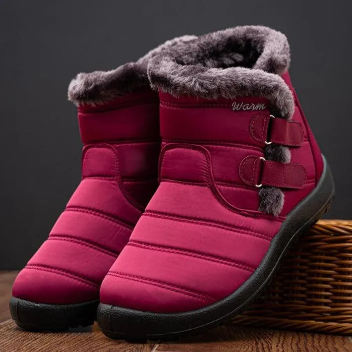 Women waterproof soft winter faux fur keep warm short snow boots