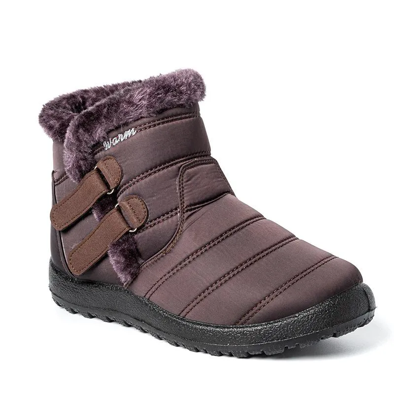 Women waterproof soft winter faux fur keep warm short snow boots