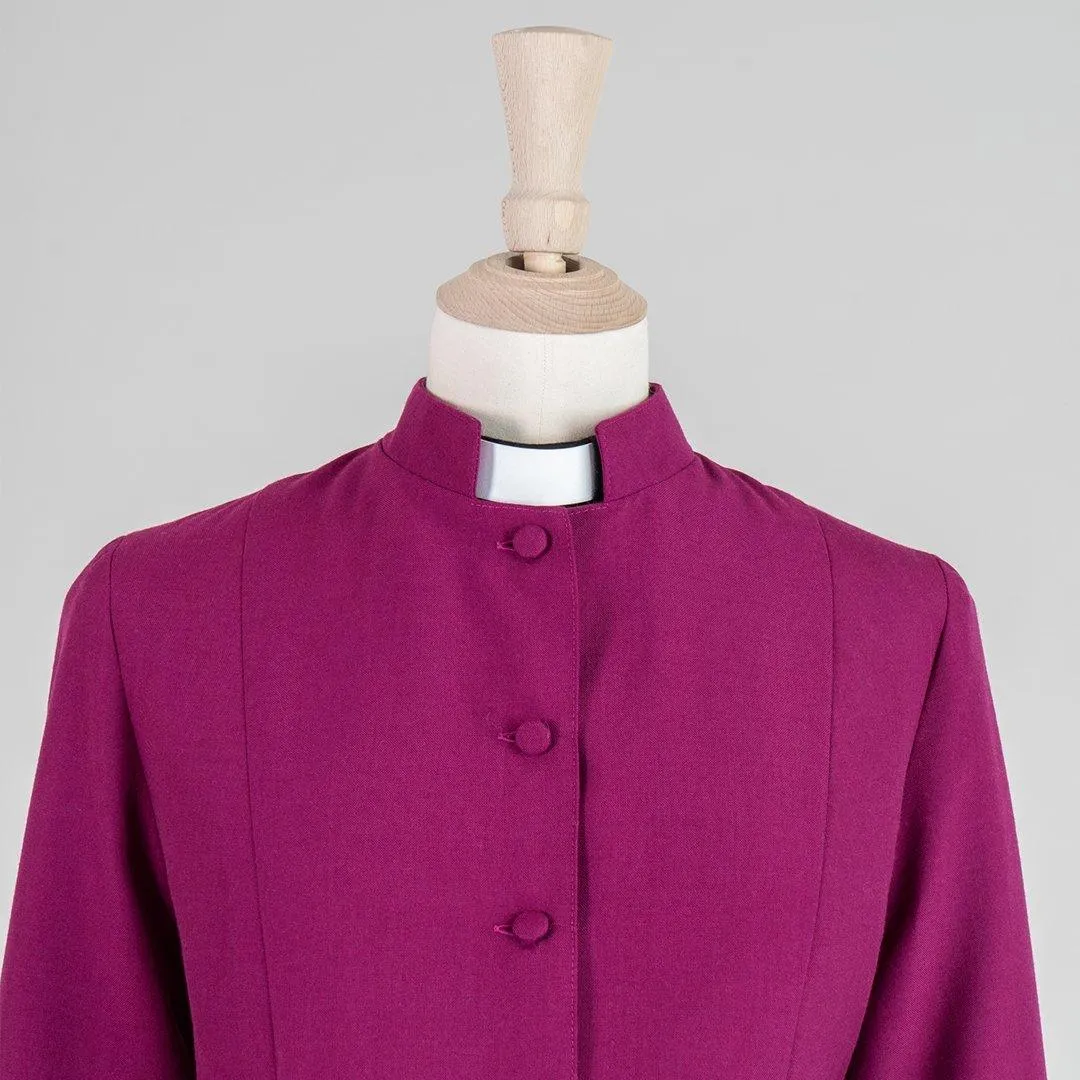 Women's Custom Roman Purple Single-Breasted Cassock in Lightweight Pure Wool